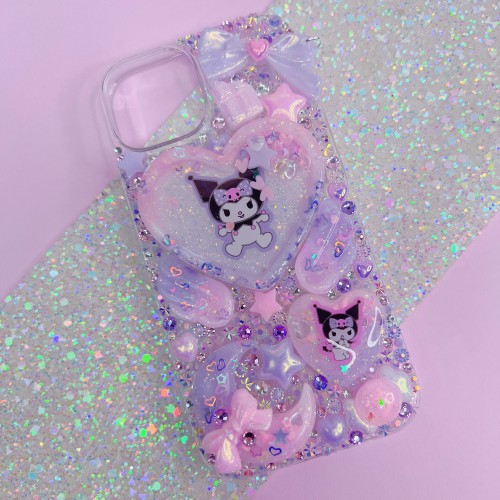 iPhone 15 Kuromi Shaker Rhinestone Case